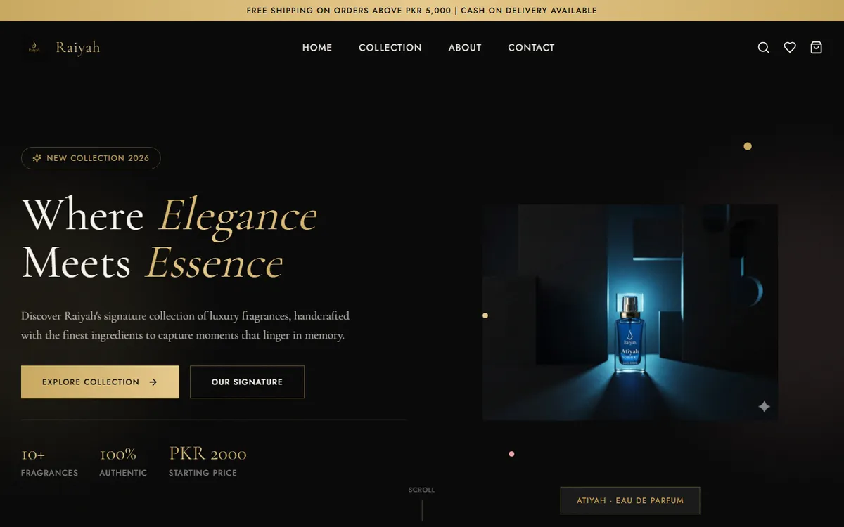 Raiyah Perfume website preview
